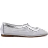 Andrea Gomez Amelia Clear Mesh Ballet Flat In Silver
