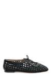 Andrea Gomez Amelia Raffia Ballet Flats In Black