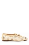 Andrea Gomez Amelia Leather Ballet Flats In Natural Raffia