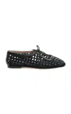 Andrea Gomez Amelia Raffia Ballet Flats In Black