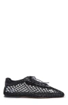 Andrea Gomez Antonia Woven Leather Oxford Flats In Black