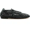 Andrea Gomez Antonia Woven Leather Flat In Black