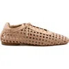Andrea Gomez Antonia Woven Leather Flat In Blush