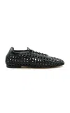 Andrea Gomez Antonia Woven Leather Oxfords In Black