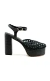 Andrea Gomez Beatriz Raffia Platform Sandals In Green