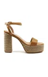 Andrea Gomez Becka Leather Platform Sandals In Brown