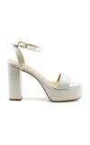 Andrea Gomez Becka Leather Platform Sandals In White