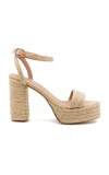 Andrea Gomez Becka Raffia Platform Sandals In Neutral