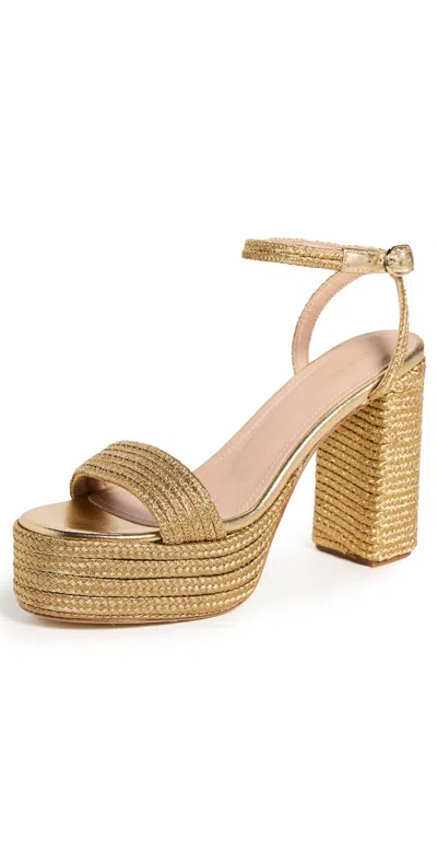 Andrea Gomez Becka Sandals Gold Raffia