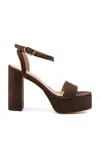 Andrea Gomez Becka Suede Platform Sandals In Brown