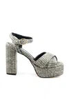 Andrea Gomez Bella Raffia Platform Sandals In Black