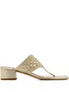 Andrea Gomez Braided Leather Sandals In Neutral