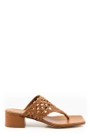 Andrea Gomez Brenda Woven Leather Sandals In Camel