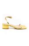 Andrea Gomez Brook Metallic Leather Sandals In Gold