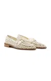 Andrea Gomez Carla Leather Loafers In White