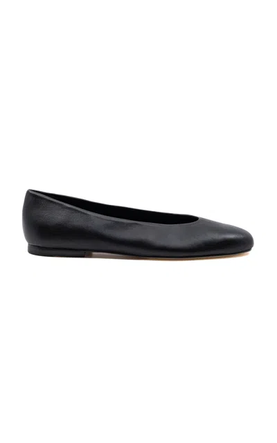 Andrea Gomez Dalia Leather Ballerina Flat In Black