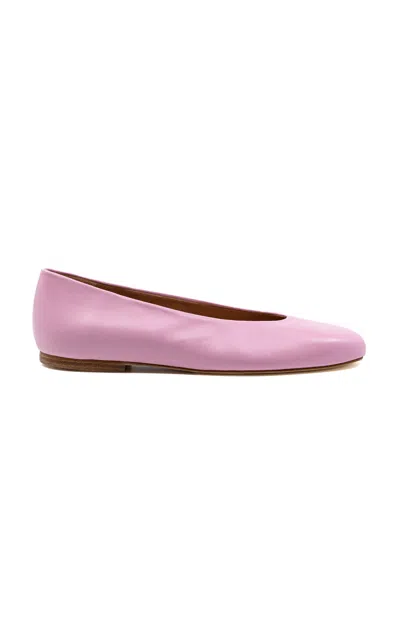 Andrea Gomez Dalia Leather Ballerina Flat In Pink