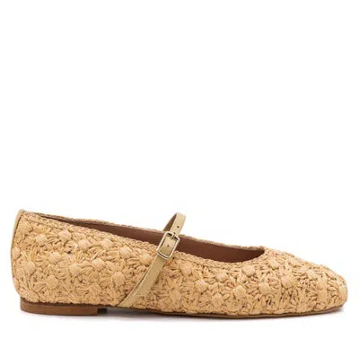 Andrea Gomez Dalia Strap Ballerina In Brown