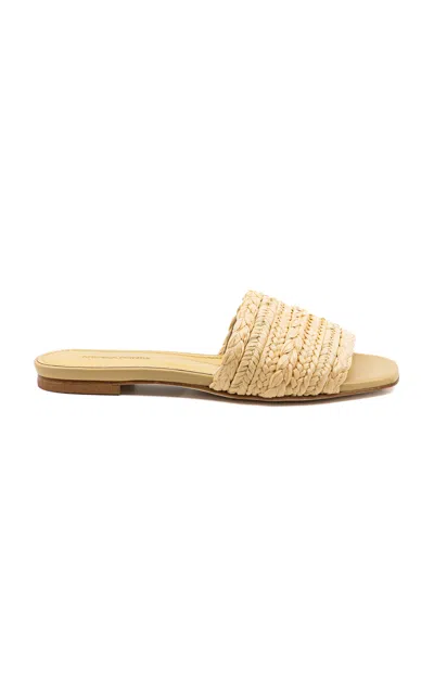 Andrea Gomez Denise Raffia Slides In Neutral