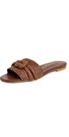 Andrea Gomez Denisse Raffia Slide Flat In Brown