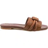 Andrea Gomez Denisse Raffia Slide Flat In Brown