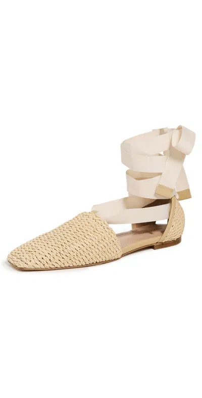 Andrea Gomez Desi Flats Natural Raffia In Brown