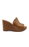 Andrea Gomez Exclusive Gloria Raffia Wedge Sandals In Brown