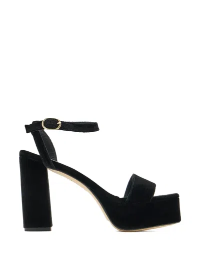 Andrea Gomez Platform Heeled Sandals In Black