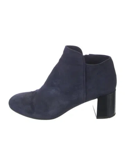 Pre-owned Andrea Gomez Suede Boots In Blue
