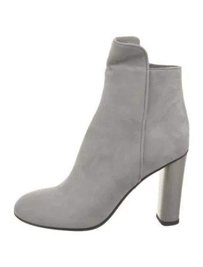 Pre-owned Andrea Gomez Suede Sock Boots In Gray