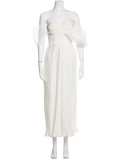 Pre-owned Andrea Iyamah Asymmetrical Jumpsuit In White