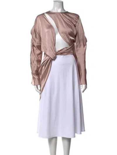 Pre-owned Andrea Iyamah Asymmetrical Long Dress In Pink