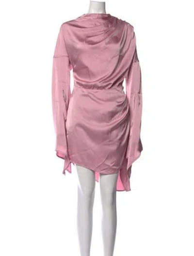 Pre-owned Andrea Iyamah Asymmetrical Mini Dress In Pink