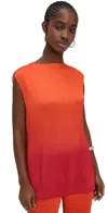 Andrea Iyamah Women's Atti Ombré Satin Pleated Sleeveless Top In Amaranth