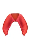 Andrea Iyamah Balu Plissé Satin Crop Top In Red