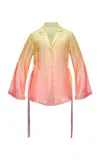 Andrea Iyamah Bata Satin Shirt In Salmon Pink