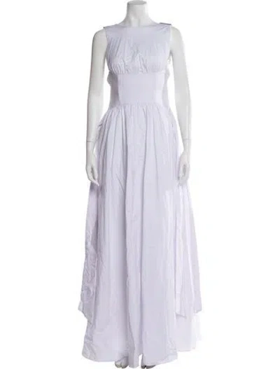 Pre-owned Andrea Iyamah Bateau Neckline Long Dress In Purple