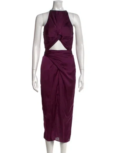 Pre-owned Andrea Iyamah Bateau Neckline Long Dress In Purple