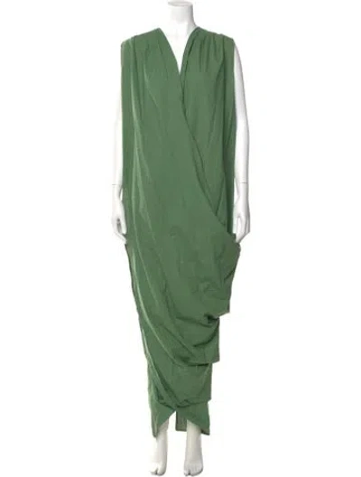 Pre-owned Andrea Iyamah Cowl Neck Long Dress In Green