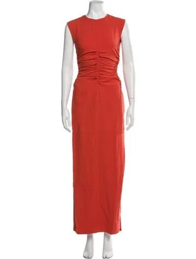 Pre-owned Andrea Iyamah Crew Neck Long Dress W/ Tags In Orange