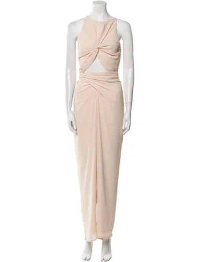 Pre-owned Andrea Iyamah Crew Neck Mini Dress In Orange