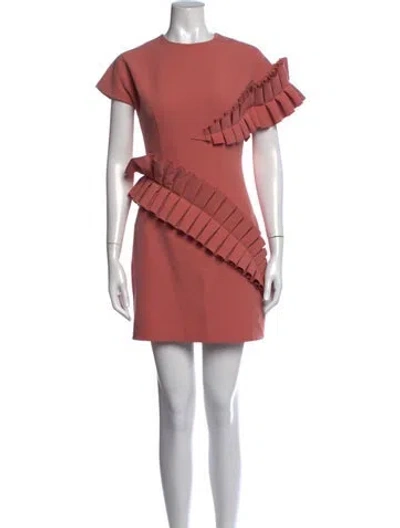 Pre-owned Andrea Iyamah Crew Neck Mini Dress In Pink