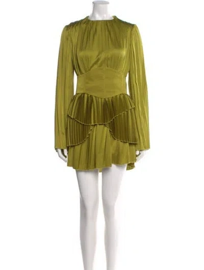 Pre-owned Andrea Iyamah Crew Neck Romper In Green