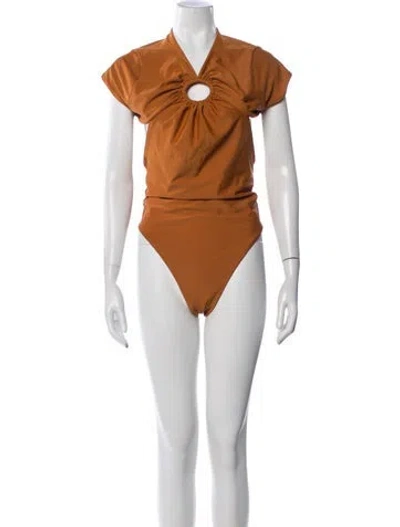 Pre-owned Andrea Iyamah Cutout Accent One-piece W/ Tags In Orange
