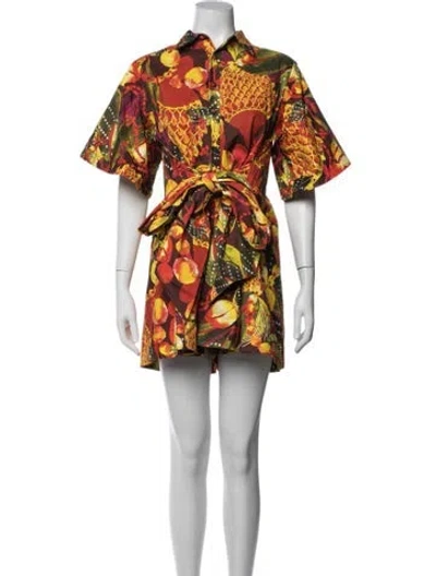 Pre-owned Andrea Iyamah Floral Print Jumpsuit W/ Tags In Red