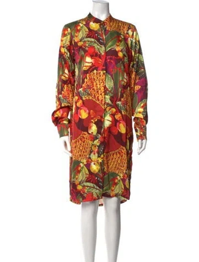 Pre-owned Andrea Iyamah Floral Print Knee-length Dress In Multicolor