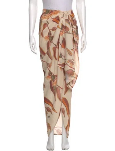 Pre-owned Andrea Iyamah Floral Print Long Skirt In Neutral