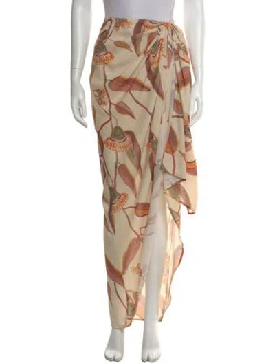 Pre-owned Andrea Iyamah Floral Print Long Skirt In Neutral