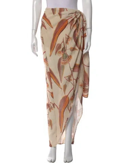 Pre-owned Andrea Iyamah Floral Print Long Skirt In Neutral