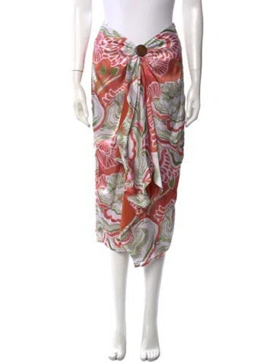 Pre-owned Andrea Iyamah Floral Print Midi Length Skirt W/ Tags In Multi